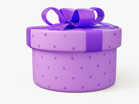 Stylized Purple Gift Box 3D Model