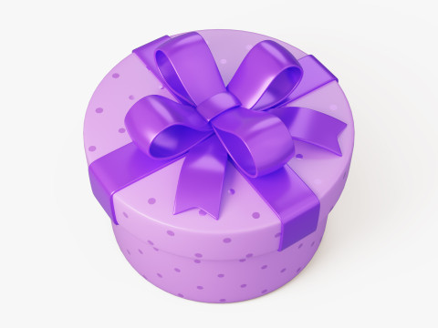 Stylized Purple Gift Box 3D Model