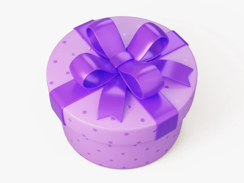 Stylized Purple Gift Box 3D Model