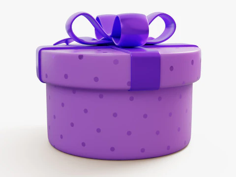 Stylized Purple Gift Box 3D Model