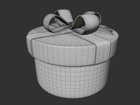 Stylized Purple Gift Box 3D Model