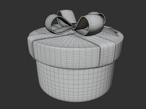 Stylized Purple Gift Box 3D Model