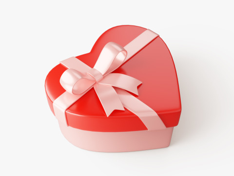 Stylized Heart Gift Box 3D Модель