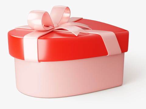 Stylized Heart Gift Box 3D 모델