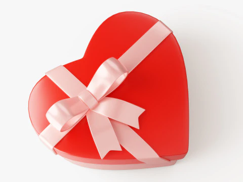 Stylized Heart Gift Box 3D Model
