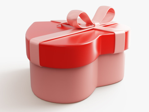 Stylized Heart Gift Box 3D 모델