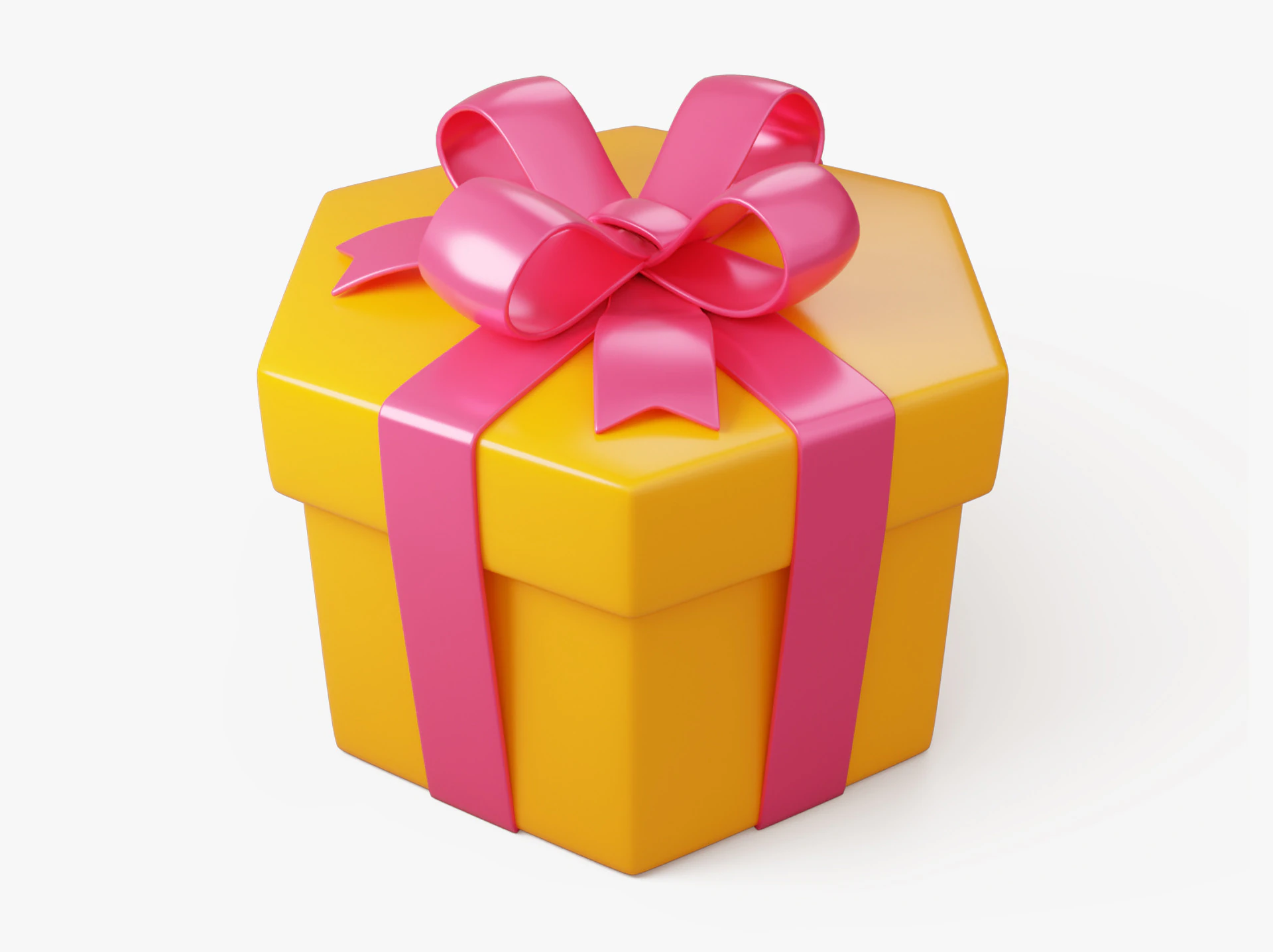 Stylized Hexagon Gift Box 3D Model .c4d .max .obj .3ds .fbx .stl .blend 