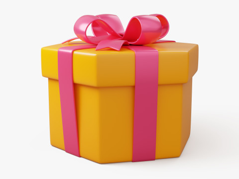 Stylized Hexagon Gift Box Model 3D