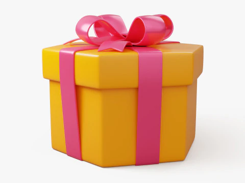 Stylized Hexagon Gift Box 3D Model
