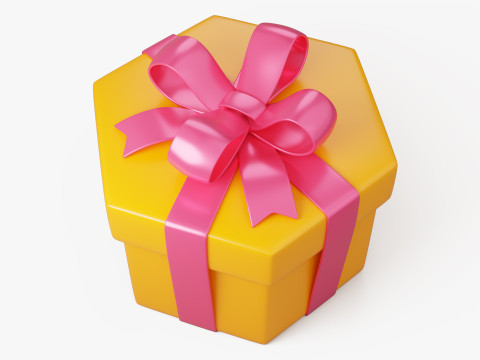 Stylized Hexagon Gift Box Model 3D