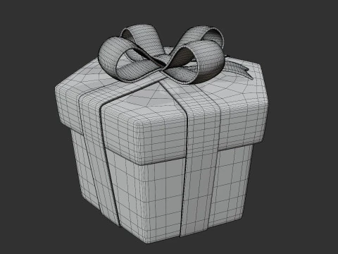 Stylized Hexagon Gift Box 3D Model