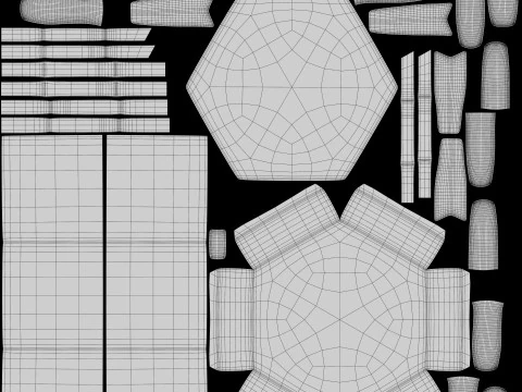 Stylized Hexagon Gift Box 3D Model