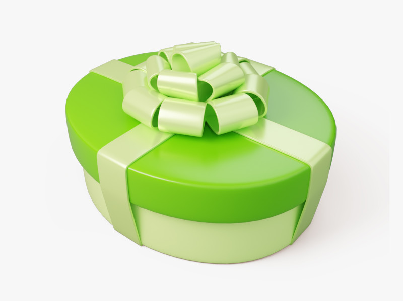 Oval Stylized Gift Box Modelo 3D .c4d .max .obj .3ds .fbx .stl .blend