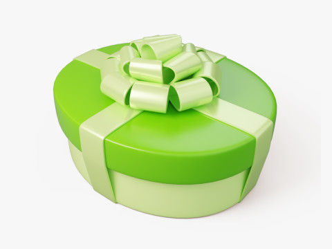Oval Stylized Gift Box 3D Модель