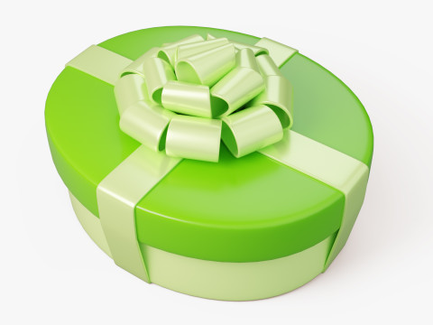 Oval Stylized Gift Box Modelo 3D
