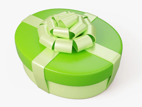 Oval Stylized Gift Box 3D Model