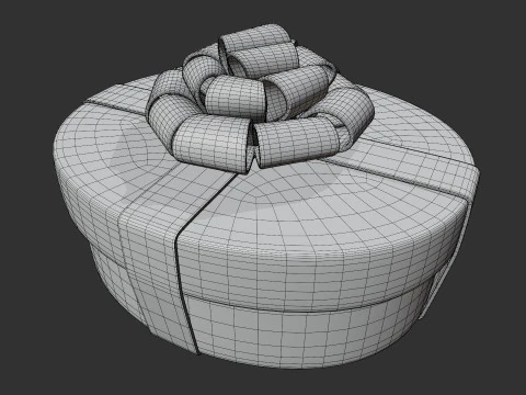 Oval Stylized Gift Box 3D Model