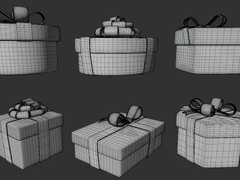 Stylized Gift Box Pack 3D Model