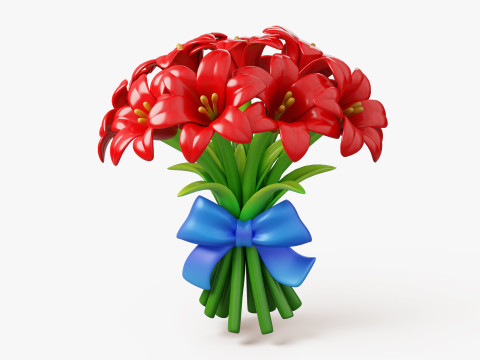 Stylized Lily Bouquet Pack 3D Model