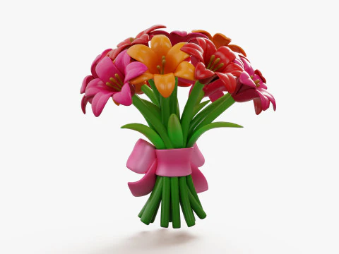 Stylized Lily Bouquet Pack 3D Model