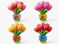 Stylized Tulip Bouquet Pack Modelo 3D