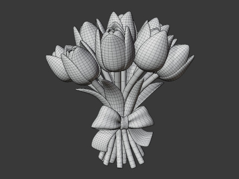 Stylized Tulip Bouquet Pack Modelo 3D