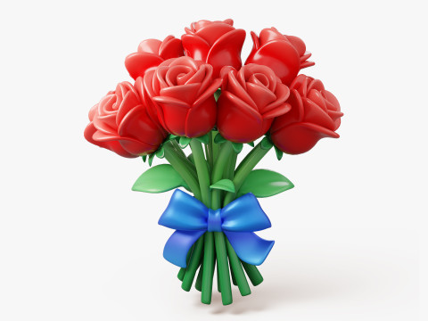 Stylized Rose Bouquet Pack 3D 모델