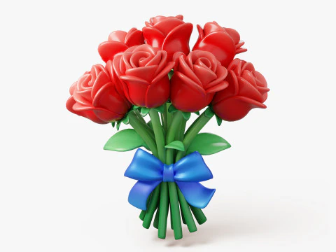 Stylized Rose Bouquet Pack 3D Model