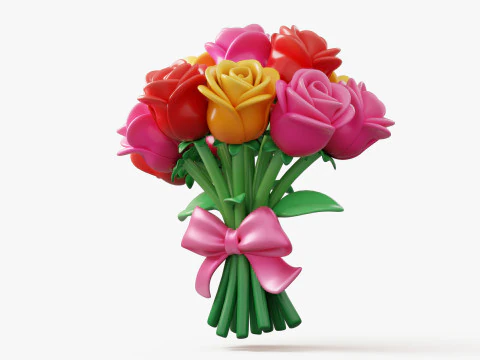 Stylized Flower Bouquet Pack 3D Model