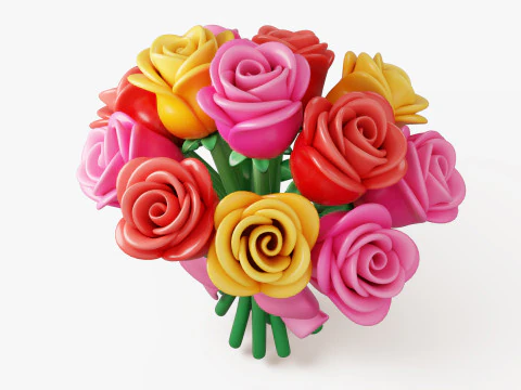 Stylized Flower Bouquet Pack 3D Model