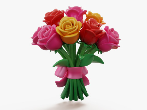 Stylized Flower Bouquet Pack Modelo 3D