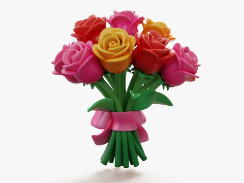 Stylized Flower Bouquet Pack 3D Model