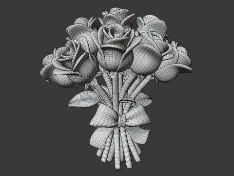 Stylized Flower Bouquet Pack 3D Model