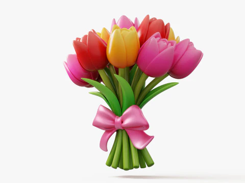 Stylized Flower Bouquet Pack 3D Model