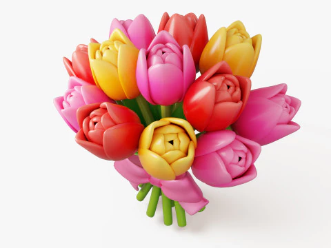 Stylized Flower Bouquet Pack 3D Model