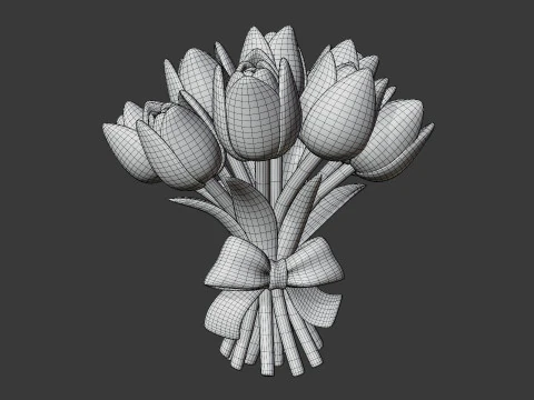 Stylized Flower Bouquet Pack 3D Model