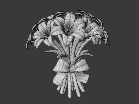 Stylized Flower Bouquet Pack 3D Model