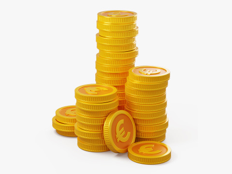 Stylized Coin Stack Modello 3D