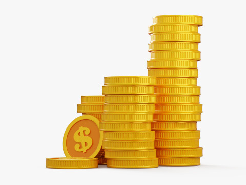 Stylized Coin Stack Modello 3D