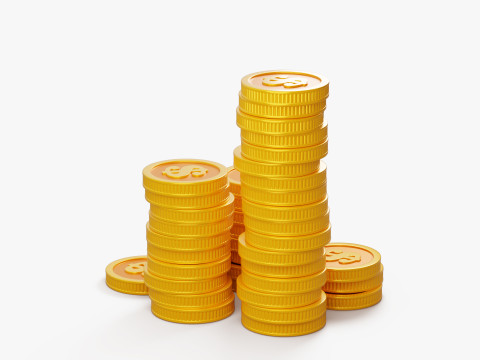 Stylized Coin Stack Modello 3D