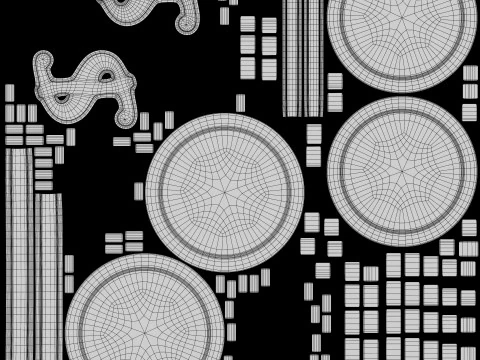 程式化的硬币堆栈 3D 模型