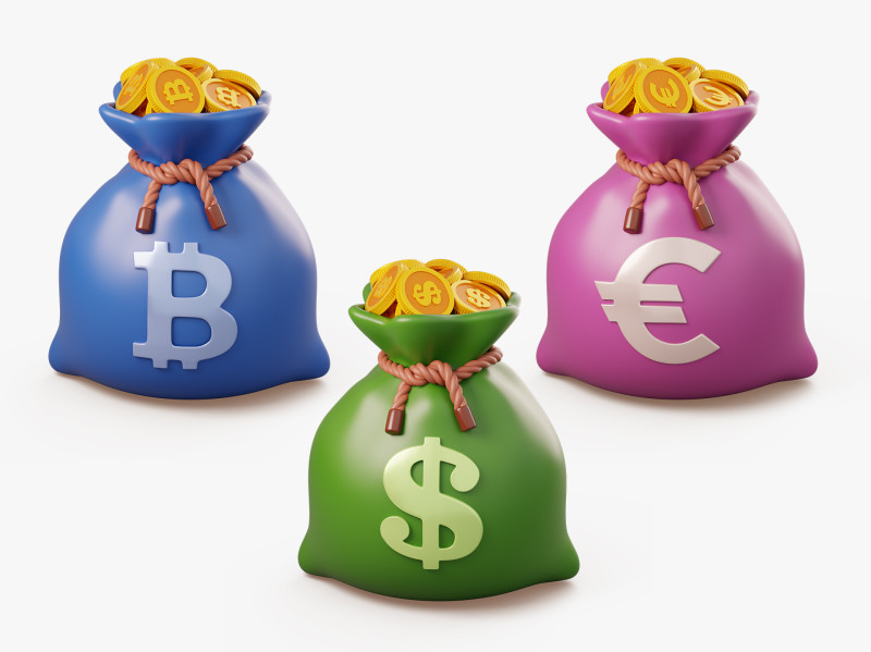 Stylized Money Bag 3D-Modell .c4d .max .obj .3ds .fbx .stl .blend