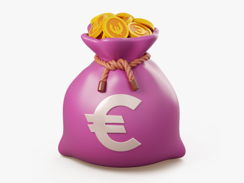 Stylized Money Bag 3D-Modell
