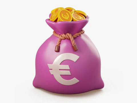Stylized Money Bag 3D Model