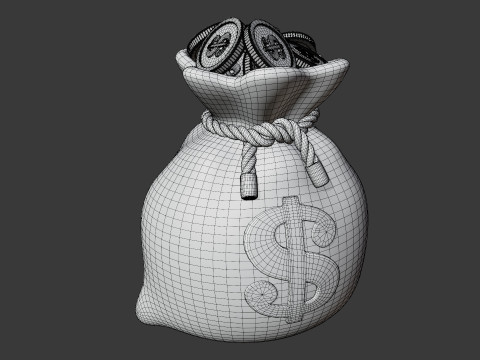Stylized Money Bag 3D-Modell