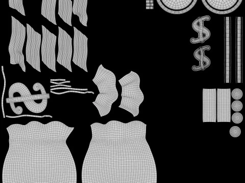 Stylized Money Bag 3D Model