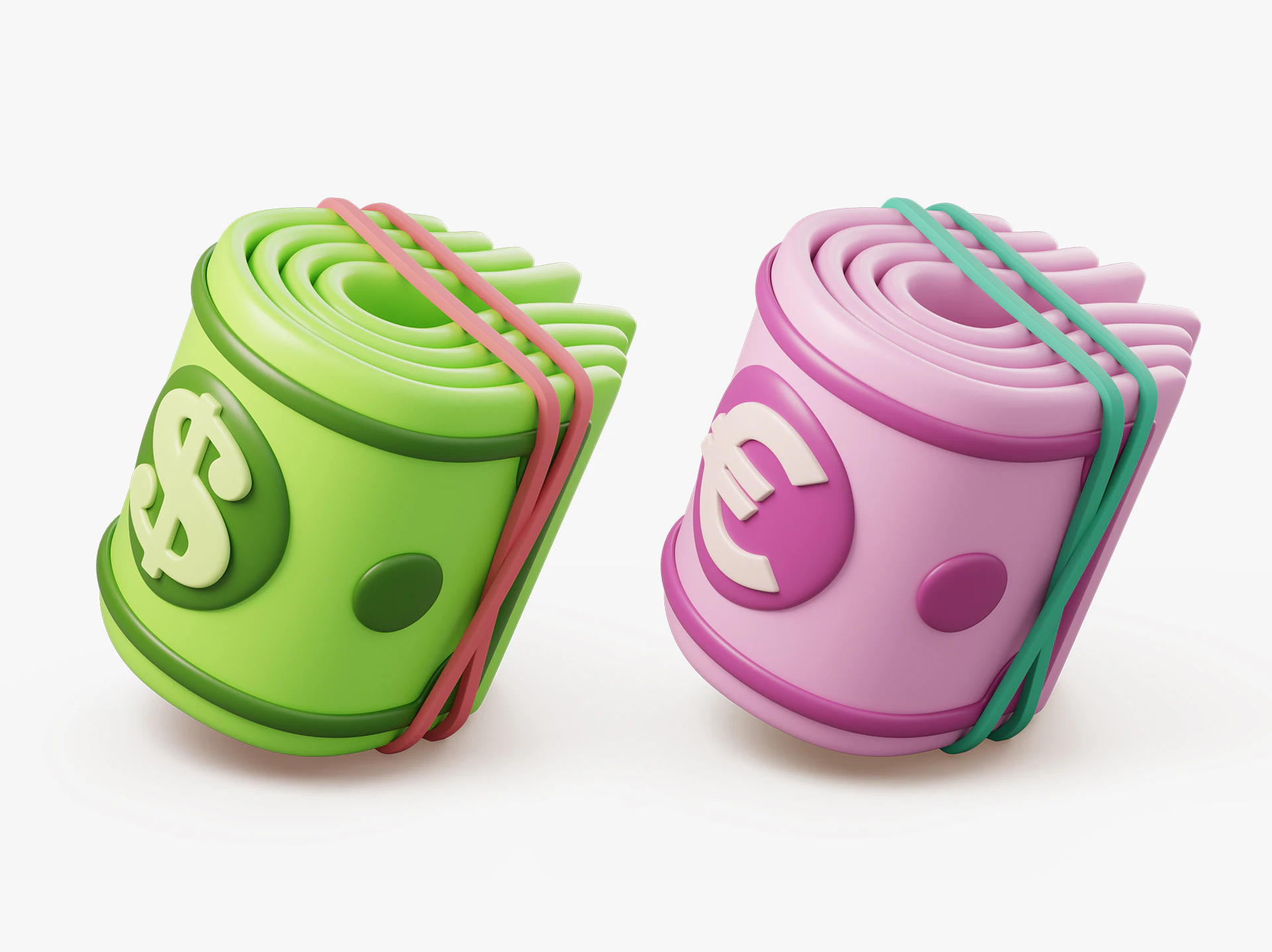 Stylized Money Roll 3D Model .c4d .max .obj .3ds .fbx .stl .blend