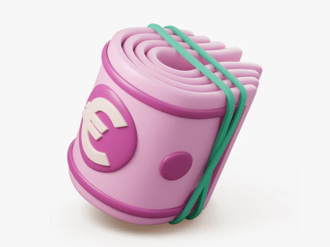 Stylized Money Roll 3D Model