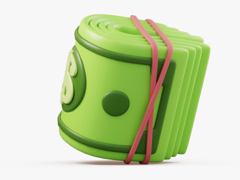 Stylized Money Roll 3D-Modell