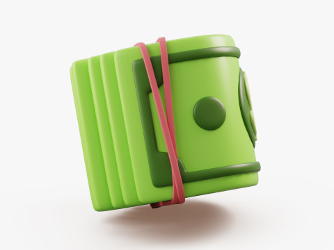 Stylized Money Roll 3D-Modell